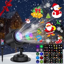 Christmas Projector Lights Outdoor, Holiday Night Light Projector with 16 All...