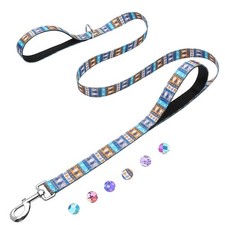 6ft Heavy Duty Blue Dog Leash With 2 Padded Handles Training Lead For Large Dogs