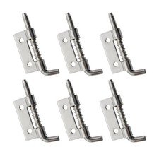 6 PCS 2 Inch Silver 304 Stainless Steel Flat Pin Hinge Spring Latch Bolt