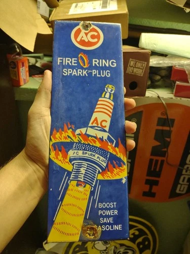 Vintage Rare Spark Plug Sign - AC Service Station Gas Oil Porcelain Metal Sign