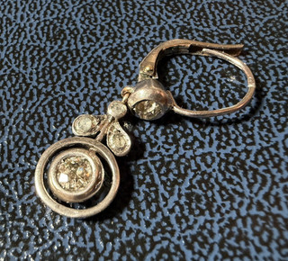 einzelner Ohrring Silber Gold Diamant? vintage Ohr Hänger