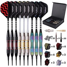 Darts Plastic Tip Set, 9 Pieces, 18 Grams, Soft Tip Darts