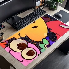 40*90cm Smiling Friends Printed Mouse Pad - Non-Slip Office Desk Mat with Cute C