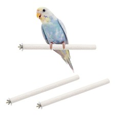 2Pcs 30 x 2 cm L x W Wood Perch Stand Colorful Paw Grinding Stick, White