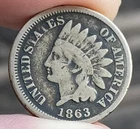 1863 INDIAN HEAD Cent - 1 Penny CN - CIVIL WAR - VERY NICE - (HIGH GRADE) e578