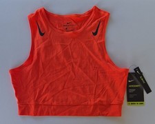 Nike Aeroswift Women's M Red Crimson Lava Running Crop Top CJ2371-635