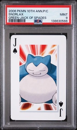 2006 POKEMON CENTER 10TH ANV PLAYING CARDS GREEN DECK SNORLAX PSA 9