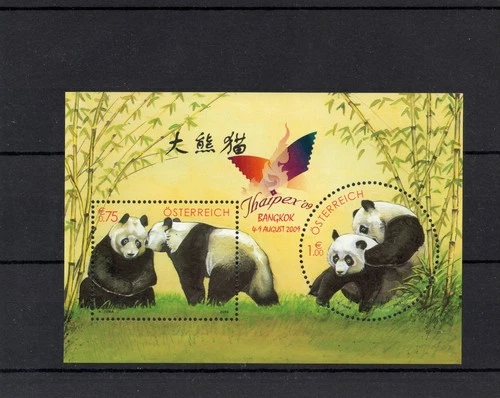 2003 ANK 2443 - 2444 Block 20 Panda Bär Aufdruck Thaipex 09 Bangkok