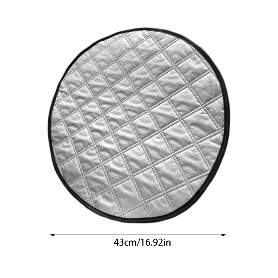 Car Steering Wheel Sunshade Heat Insulation Window Shade Silver Coated Cloth - Image 2 of 4