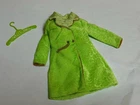 Vintage Barbie Doll Outfit #1488 Green Crush Velvet Venture Coat