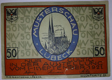 Notgeld L&uuml;beck Nordische Woche 1921, 50 Pfennig, Musterschau
