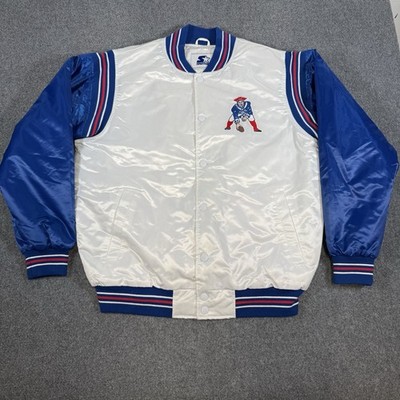Starter New England Patriots Bomber Jacket Mens XL White Blue NFL