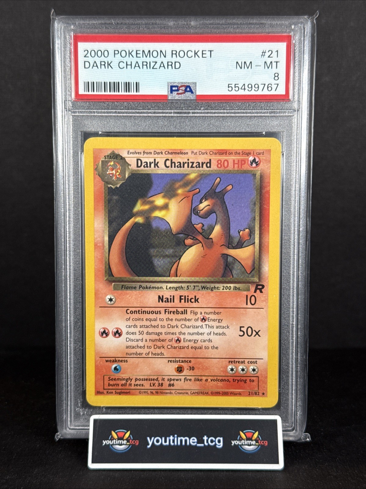 2000 Pokemon Rocket Dark Charizard #21 PSA 8