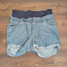 H&M Mom Denim-Jeansshorts blau helle Waschung...