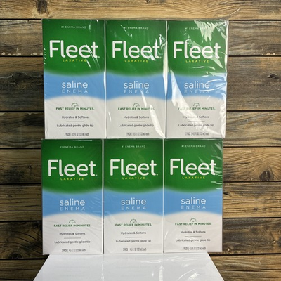 #ad 6 Pack Fleet Saline Laxative Enemas 4.5oz Bottles Ex: 08 28 $30.00