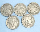 LOT OF 5 - 1924 1928 1930 & 2-1936 5 CENT INDIAN HEAD BUFFALO NICKEL