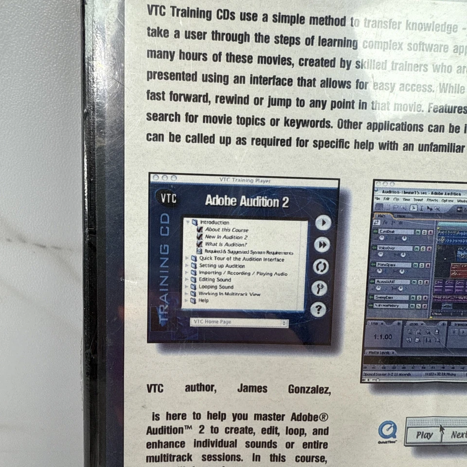Adobe Audition 2✨VTC Training CD✨Rare✨Out of Print✨NOS✨Sealed✨Mac✨Windows✨VTG - Image 4 of 4