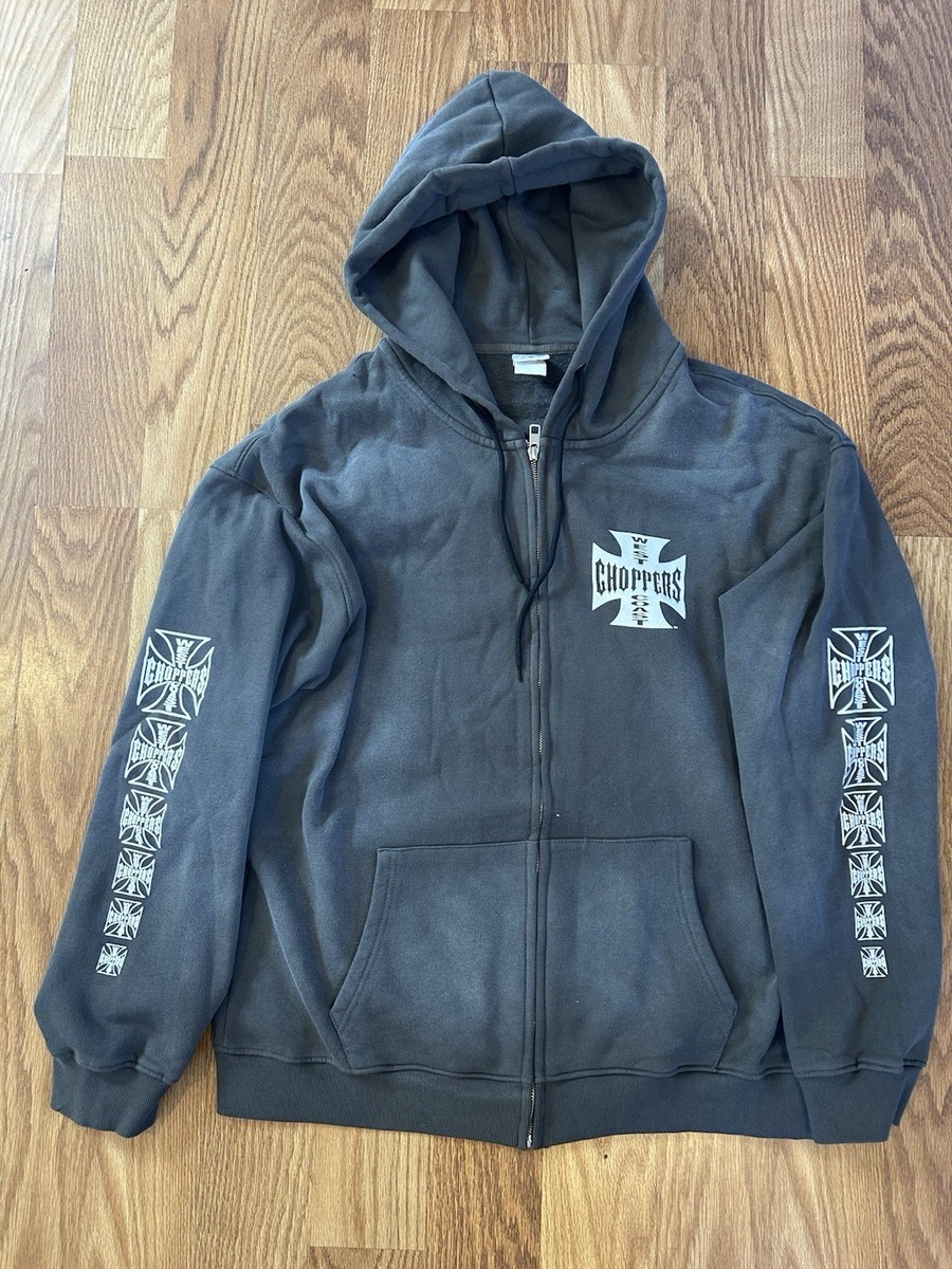 West Coast Choppers Patched Wash Zip-Up Hoodie Men's Black