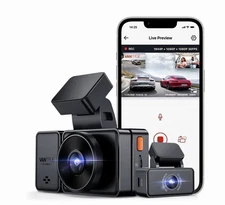 Best Dash Cam Front and Rear VANTRUE E3 3-Channel 2.5K w/ WiFi GPS Parking Mode