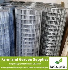 30m x 1.2m 4ft tall strong welded galvanised wire mesh roll 50mm (2 inch) square