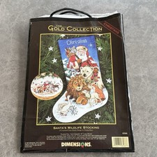 Gold Collection Dimensions Vintage Cross Stitch - Santa  s Wildlife Stocking 16"