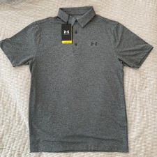 Men  s Under Armour The PlayOff Polo Shirt  Golf Stretch Logo  Grey  Small