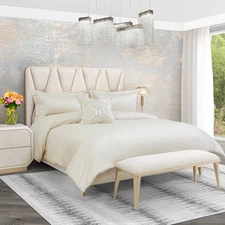 AICO Furniture - Westlyn"4pc Queen Comforter Set"Ivory - BCS-QS04-WSTLYN-IVY