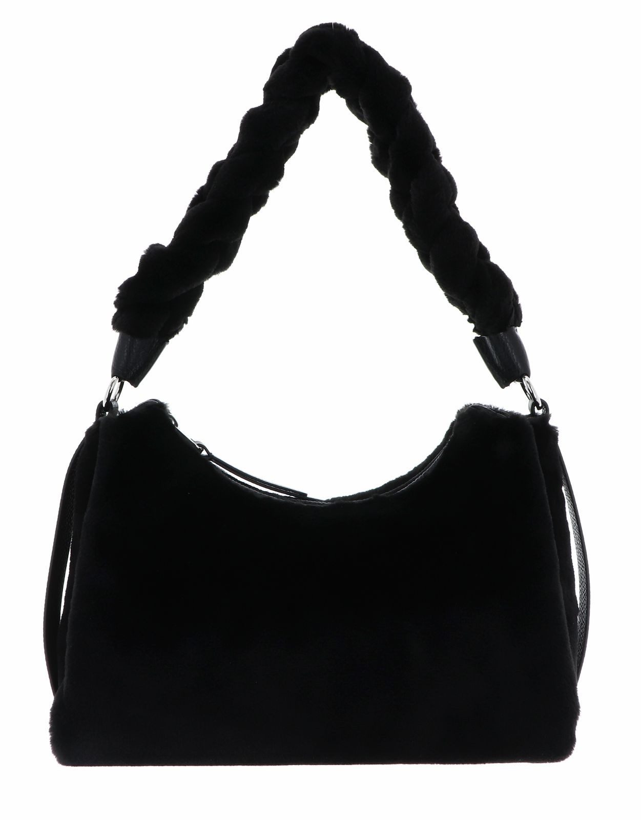 COCCINELLE Boheme Synthetic Fur Shoulder Bag Noir / Noir