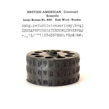 No. 432 Large Roman Blickensderfer Typewriter Typewheel Antique 5 6 7 8 9