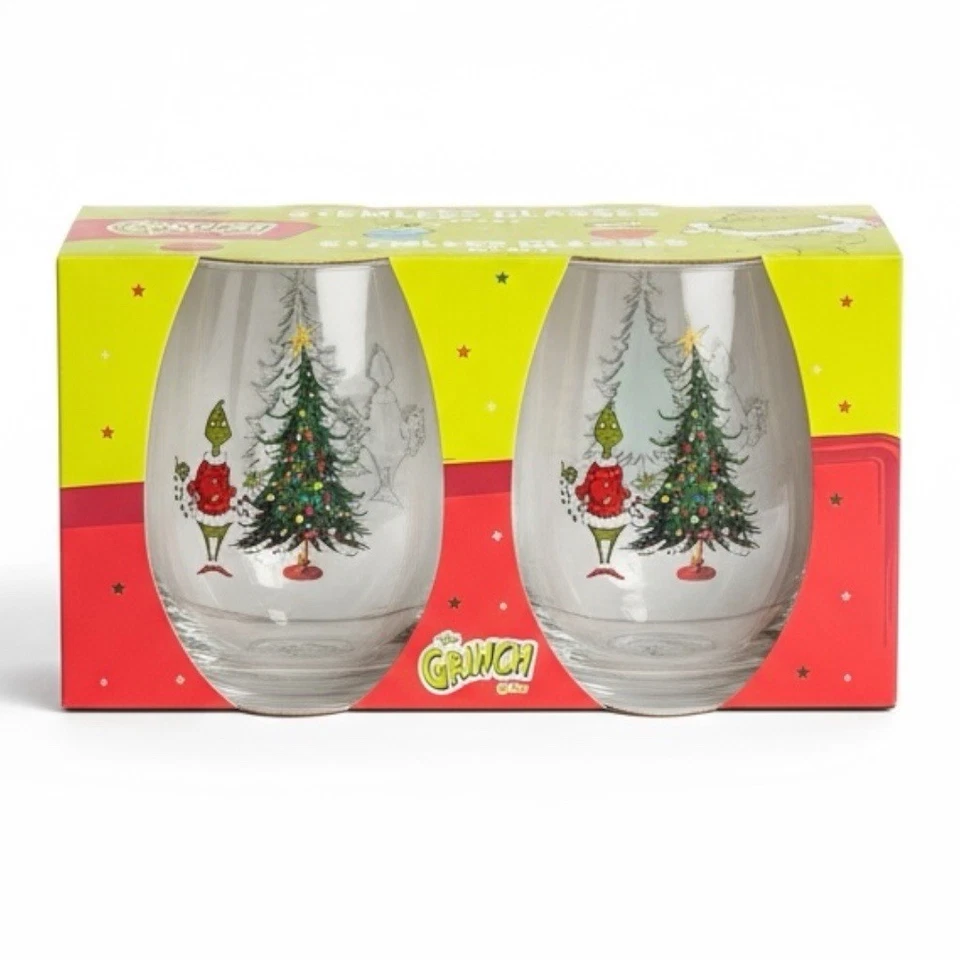 The Grinch Stemless Drink ware Glasses Set of 6 Christmas Holiday Dr Suess 2025 - Image 3 of 4