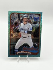 Jacob Amaya 2024 Topps Series 2 Aqua Silver Pack Mojo RC /199 Miami Marlins #99