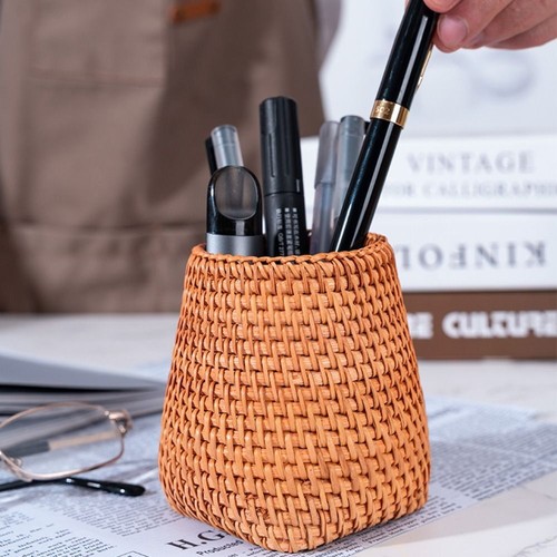 Cosmetic Holder Hand Woven Pen Holder Stationery Container Tableware Holder - Picture 5 of 15