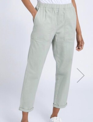 Dunnes Khaki Roll Hem Cotton Chino Trousers Size Large New with Tags Size Large 