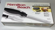 HAMILTON BEACH 74275 Classic Chrome Electric Knife w/ Fork & Black Case NEW NIB