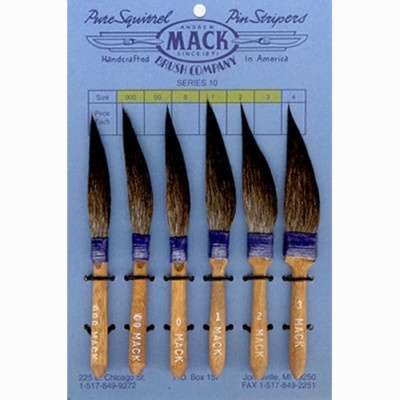 Mack Sword Striper Series 10 Pinstriping Paint Brush Choose Size #0000-#4 OR Set