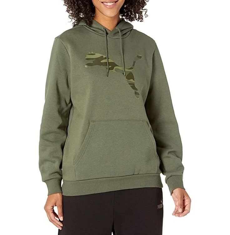 Puma Womens Camo Logo Fleece Pullover Hoodie Sweater SZ. XL NWT | eBay