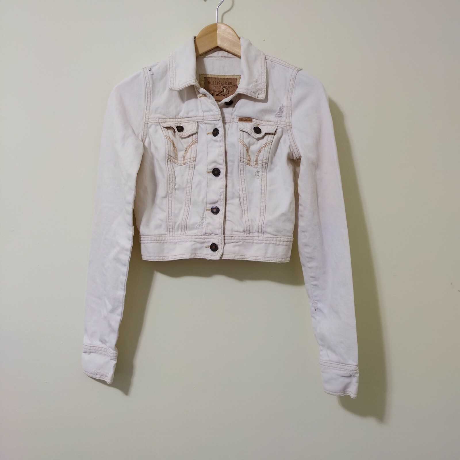 Hollister Co Off-White Jean Jacket 