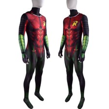 Robin Jumpsuit Boy Wonder Bodysuit Spandex Superhero Cosplay Costume Halloween