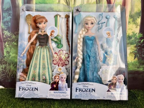 Poupée de jeu de cheveux Anna et Elsa congelée 12 pouces ~ Lot de 2 ~ Neuf dans sa boîte ~ ShopDisney - Photo 1/8