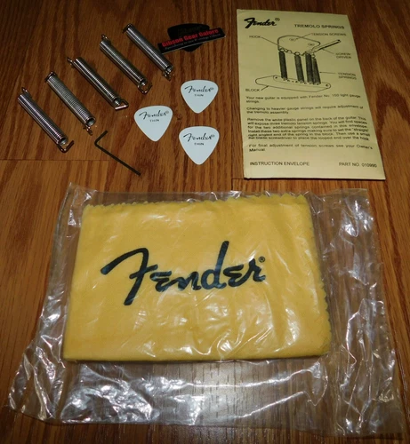 Fender Stratocaster Case Candy Care Kit Tremolo Springs / Cloth Guitar Parts D