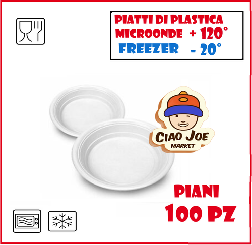 100 PIATTI DI PLASTICA MICROONDE PIATTO PIANO 5 CONFEZIONI DA 20 PEZZI  PIANI | eBay