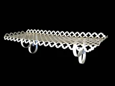 Vintage 50s Art Deco White Pierced Metal Display Wall Shelf Bath or Kitchen NICE