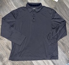 UNTUCKit Damaschino Polo Shirt Mens XL Gray Long Sleeve Cotton