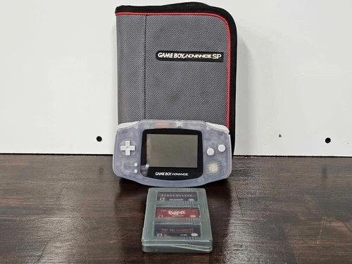 AGB-001 Glacier Gameboy Advance Console Bundle Tested and Working