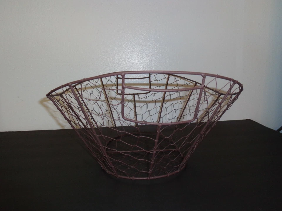 CESTA ORGANIZADORA DE FRUTAS BRONCE ALAMBRE POLLO RÚSTICO 2 ASAS CASA DE CAMPO BRONCE Foto 4 de 4