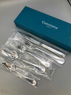 Perles by Christofle France Silverplate 5 piece Place Setting, New