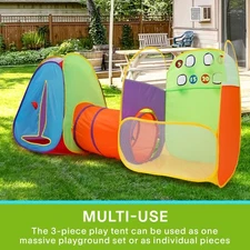 Alvantor 3-in-1 Kids Tunnel & Ball Pit Play Set with Toss Game, Fun for Toddlers