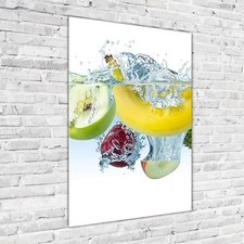 Wand-Bild Kunstdruck aus Acryl-Glas Hochformat 70x100 Frucht Wasser