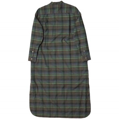 AURALEE Japan SUPER LIGHT WOOL CHECK ONE-PIECE A8AD02LC 0 BROWN 
