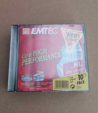 Unused & Sealed - 10 pack Emtec CD-R 700MB 80 Min Discs + Cases